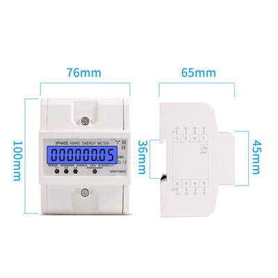 MIRTHBUY Digitaler Stromzähler mit LCD, 3-Phasen 4-Draht, Wechselstromzähler, Geeicht Stromzähler, D