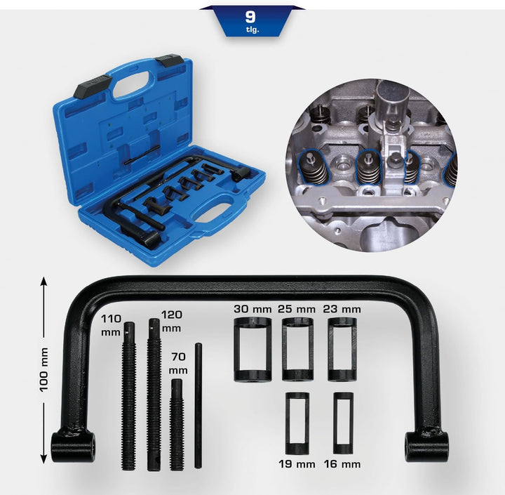 KS TOOLS Ventilfeder-Montagewerkzeug-Satz, 9-tlg