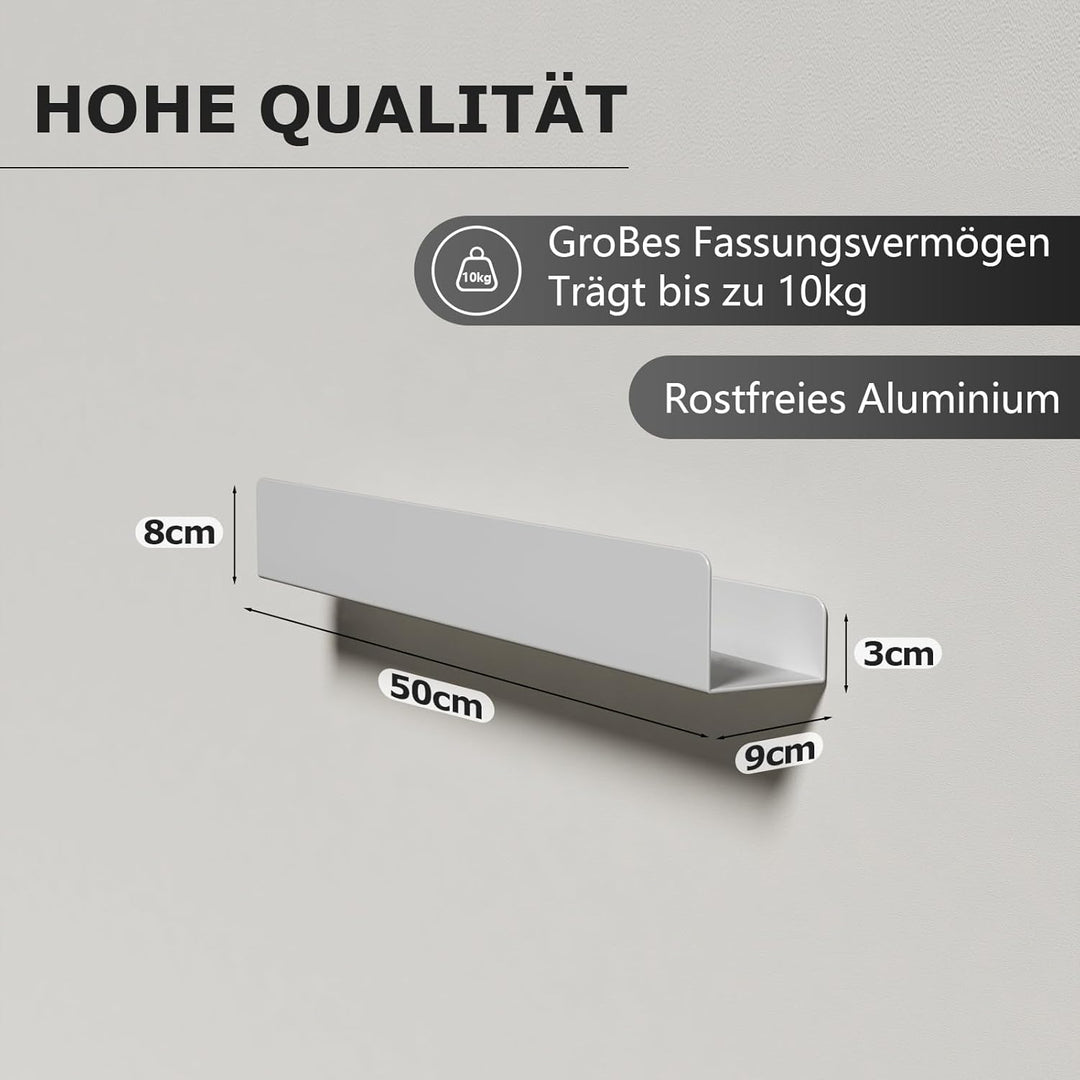 REKITA Duschablage ohne Bohren, Badezimmer Organizer 50 cm, Duschablage Edelstahl mit 5 Abnehmbaren