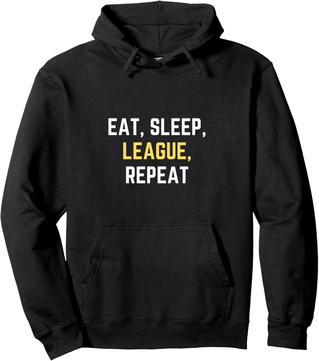 Funny Eat Sleep League Wiederholen Sie Spielen Sportspielen Pullover Hoodie