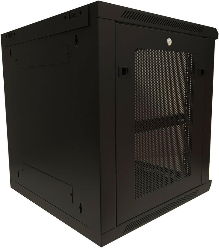 DSIT 12HE Serverschrank - 19 Zoll Wandgehäuse mit Glastür und Perforierte Seitenwände (BxTxH) 600 x