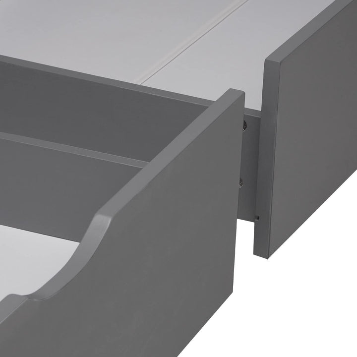 Homestyle4u Bettkasten Aufbewahrung mit Rollen Holz Grau 2er Set Bett Schublade Schubkästen 2 Stück,