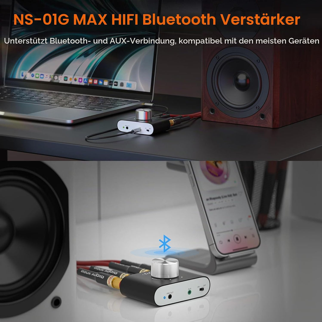 Nobsound TPA3221 Bluetooth Verstärker für Lautsprecher: HiFi 100W×2 mit Aktiv Subwoofer Anschluss fü