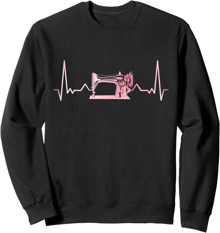 Niedliche Nähmaschine Herzschlag Näherin Sweatshirt