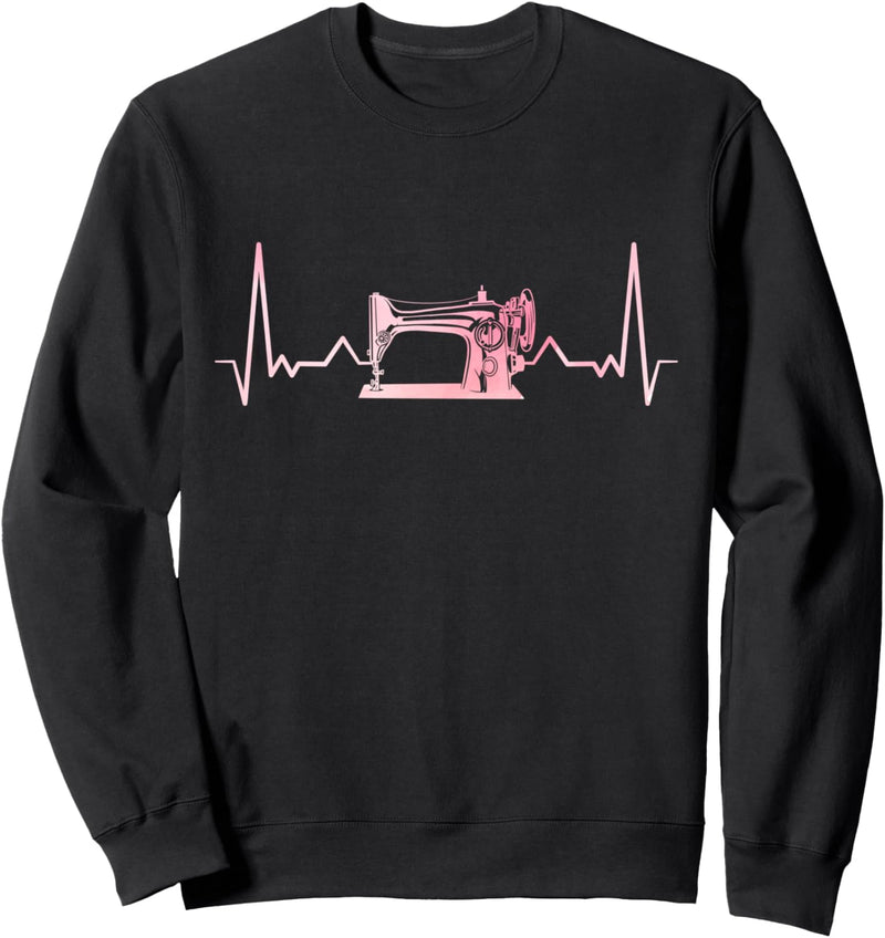 Niedliche Nähmaschine Herzschlag Näherin Sweatshirt