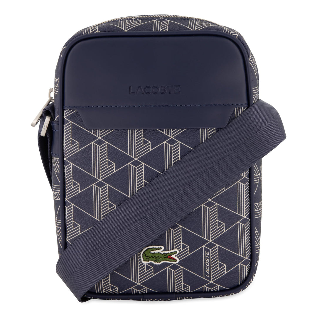 Lacoste Herren Beuteltasche VERTICAL CAMERA BAG Dunkelblau/Weiss (M83) Einheitsgrösse, Dunkelblau/We