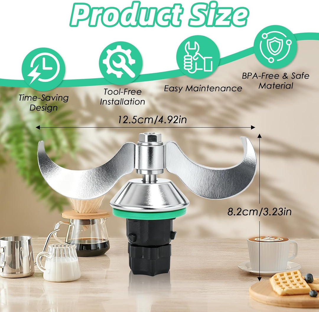 Teigmesser für Thermomix TM6 TM5, Edelstahl Hörnchenmesser & Reinigungsbürste, Ersatzteile Kompatibe
