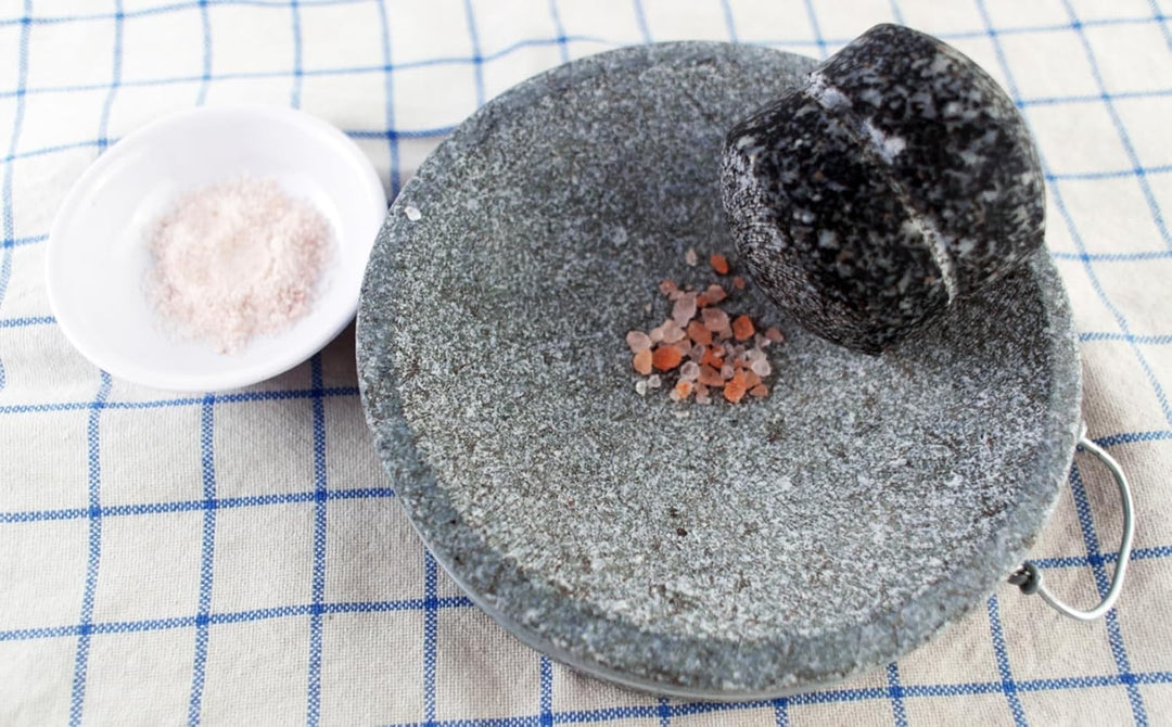 Kleine Grösse 15 cm Granit-Mörser und Stössel Set Steinplatte Set für Gewürze und Salz auf Camping p