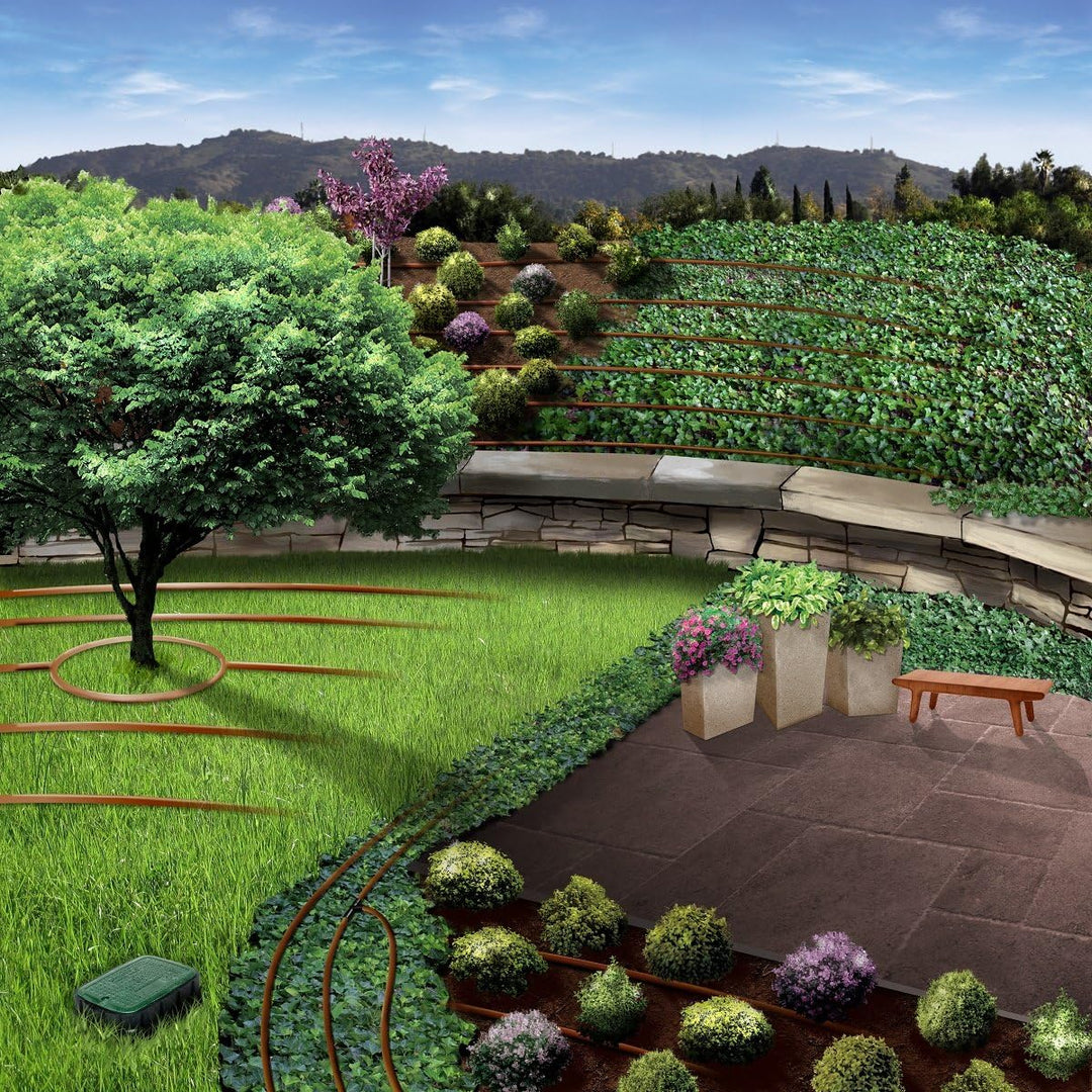 Tropfschlauch 16mm x 25m mit Druckkompensierung Tropfrohr Perlschlauch braun