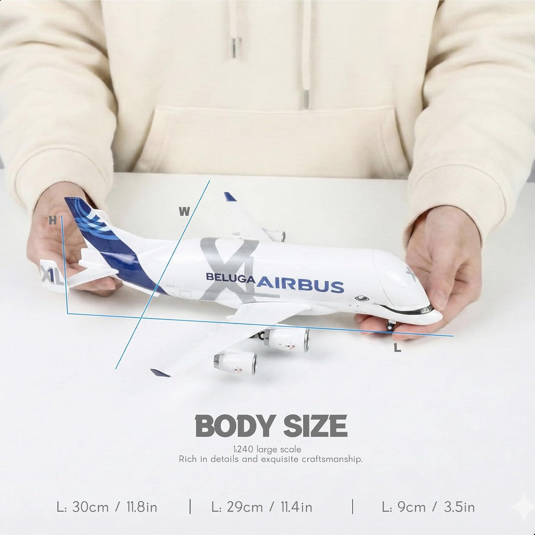 1/220 A330 Beluga XL1 Flugzeugmodellbausatz aus Metalldruckguss mit Ständer (30 cm) für Airbus a330-