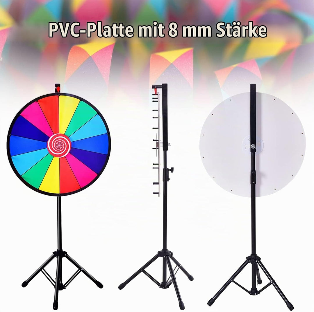 RELAX4LIFE 24" Glücksrad mit Stativ, editierbare Farbe Preisrad, für Lotteriespiele und Wortspiele,