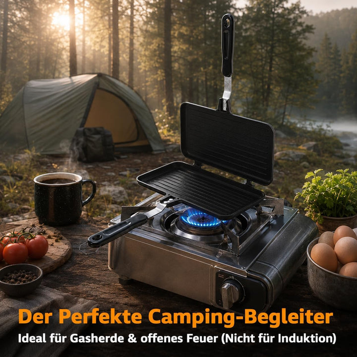 UPKOCH Sandwichmaker Sandwichpresse Grill Frühstückspfanne Aus Aluminiumlegierung Doppelseitige Brat