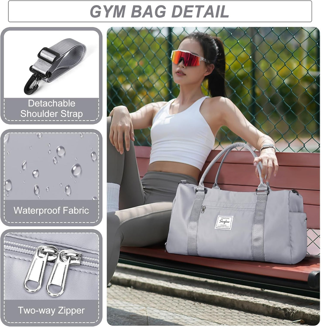 HYC00 Sport Duffel Bag Damen,Handgepäck 45x36x20 für Ryanair Cabin Bags Sporttasche mit Nassfach &amp; S