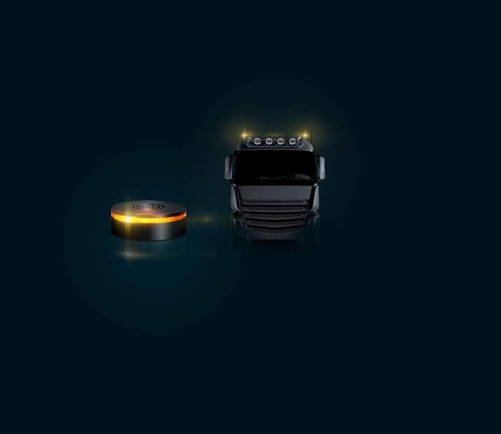 HELLA - LED-Rundumkennleuchte - K-LED Rebelution - 12/24V - Gelb - geschraubt - Kabel: 150mm - Steck
