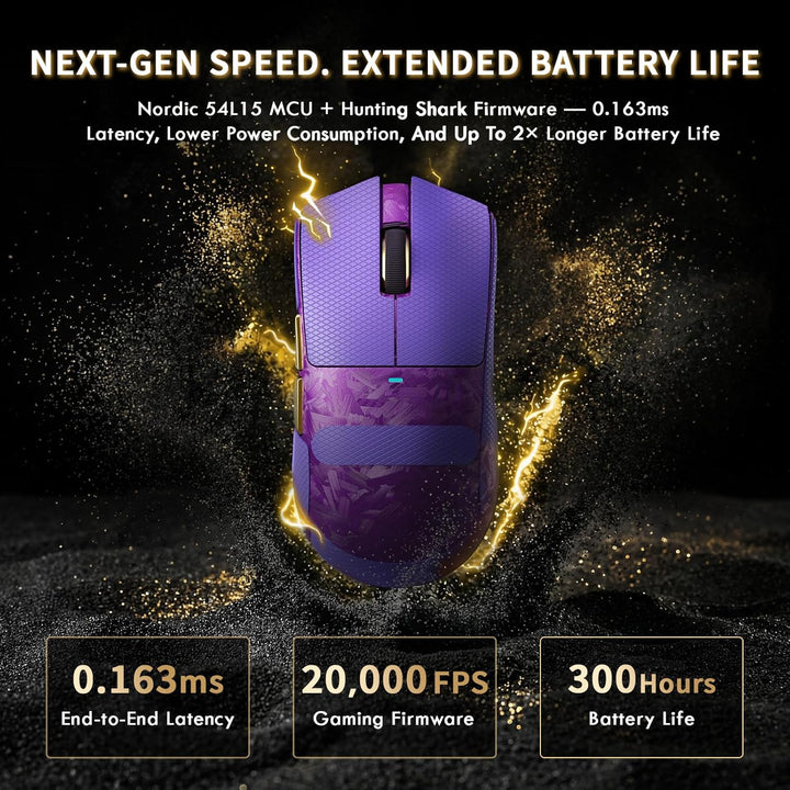 ATTACK SHARK X11 Ultra Kabellose Gaming-Maus mit C06 Ultra LED-Kabel, Carbonfaser-Verbundgehäuse, 54