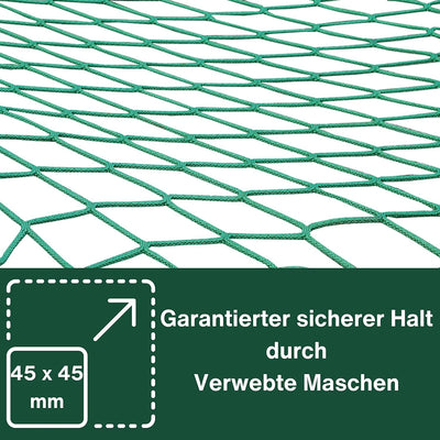 PETEX Anhängernetz 2,5 x 3,5 m, grün inkl. Ladungssicherungsset, 10-teilig, 2,5 x 3,5 m