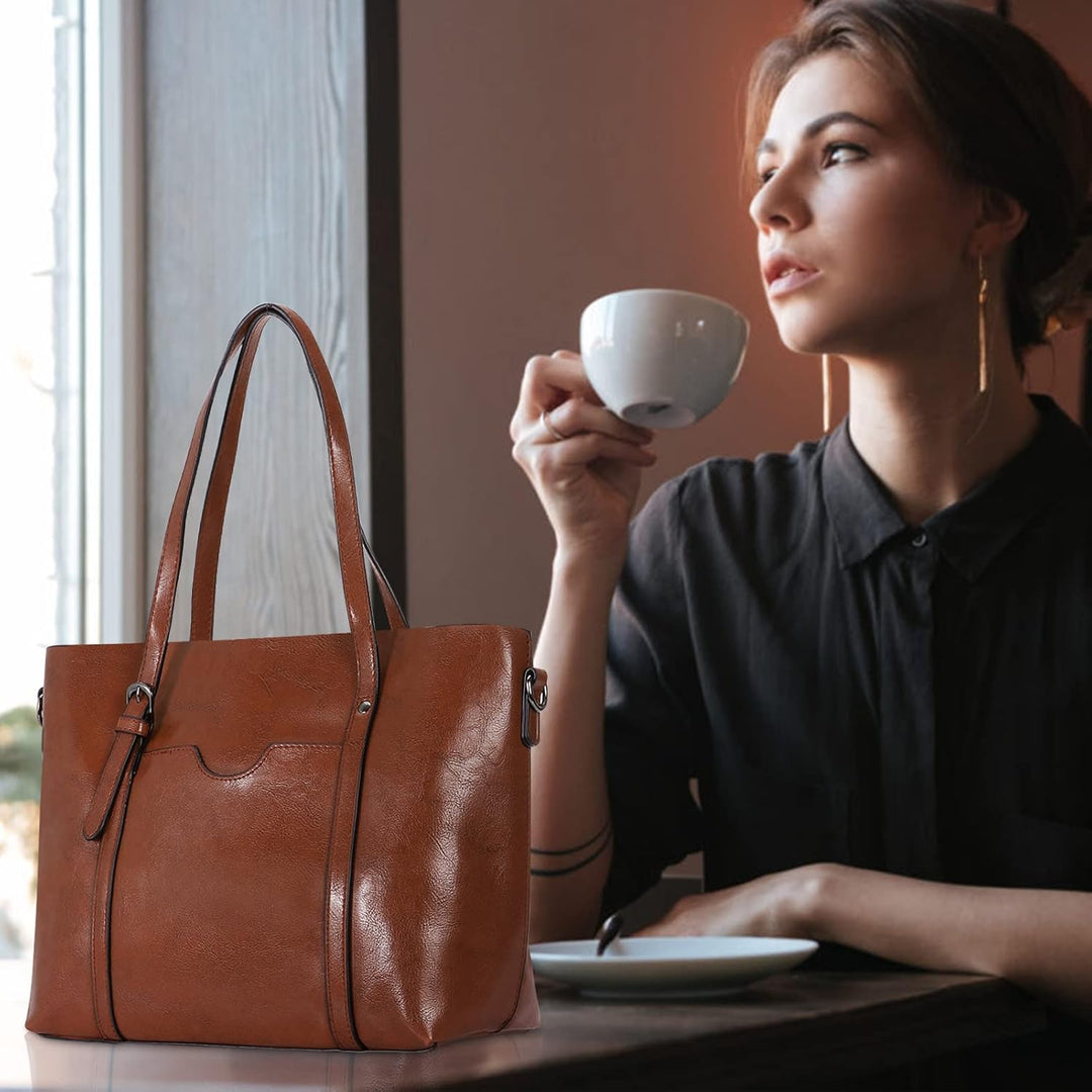 HAWEE Damen Crossbody Handtasche Grosse Shopper Umhängetasche Kunstleder Tote Schultertasche Mode He