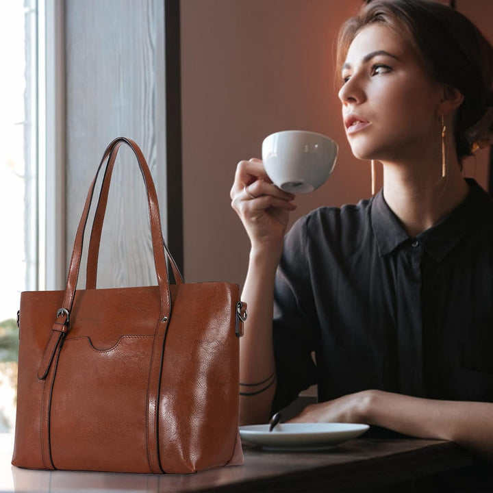 HAWEE Damen Crossbody Handtasche Grosse Shopper Umhängetasche Kunstleder Tote Schultertasche Mode He