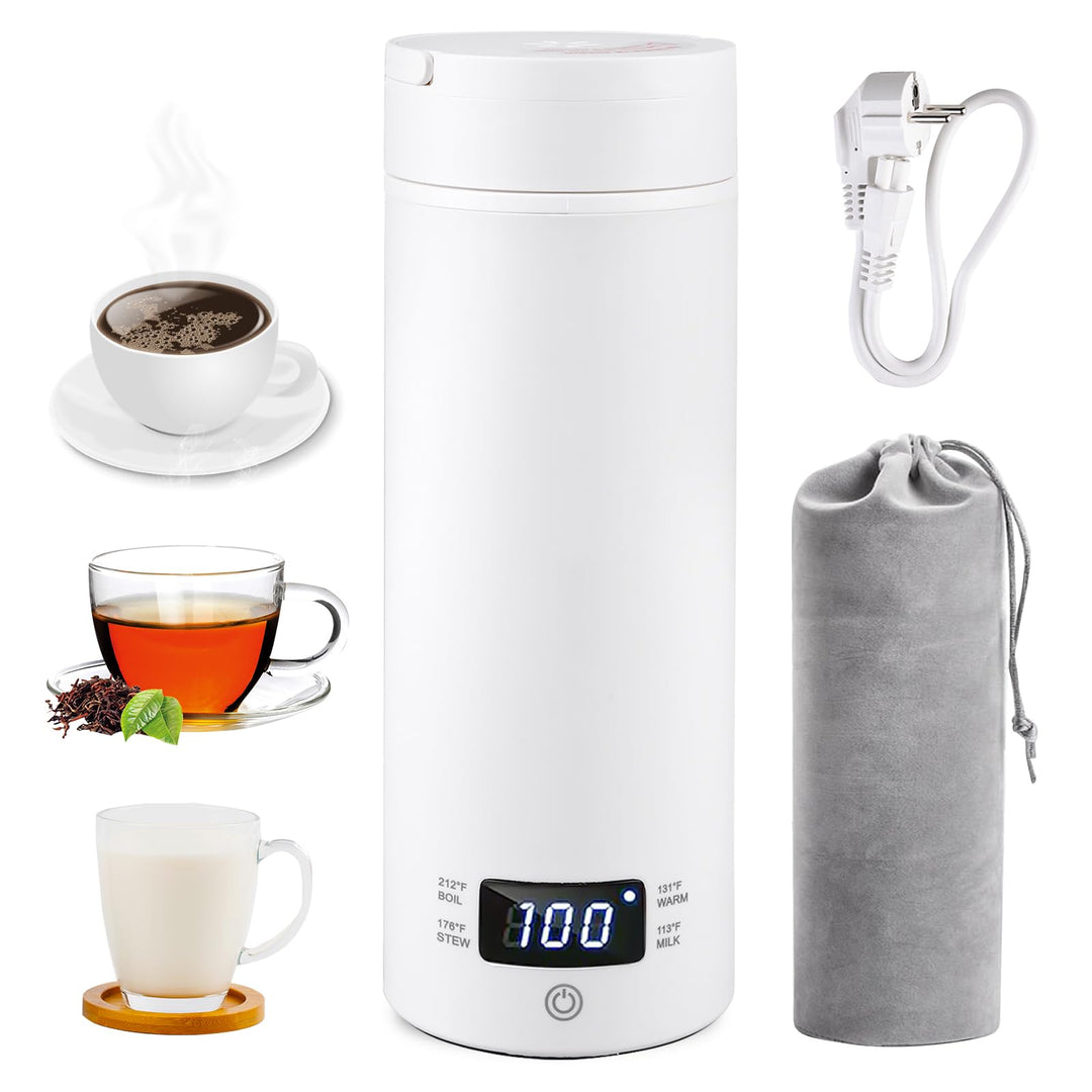Reise Wasserkocher Klein, 500ml Reisewasserkocher, 316 Edelstahl, Automatisches Abschalten, Schnelle