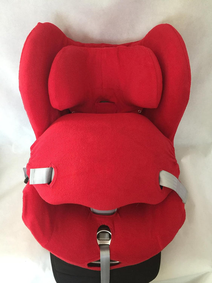 Sommerbezug Schonbezug für Cybex Sirona und Sirona plus Frottee 100% Baumwolle rot + Bezug für den F