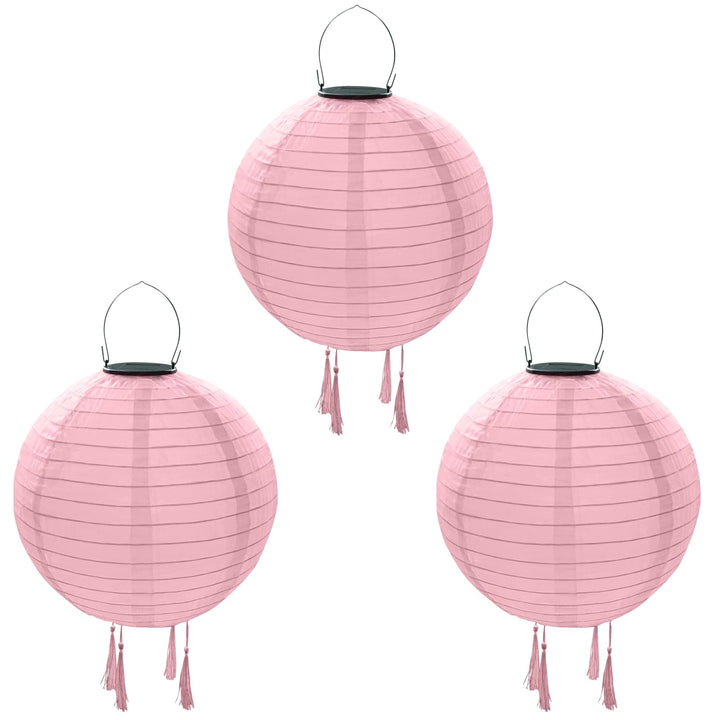 Solar Lampions Aussen Wetterfest，Himmel 3 Stücke Solar LED Laterne Wasserdicht Nylon Hängende Garten