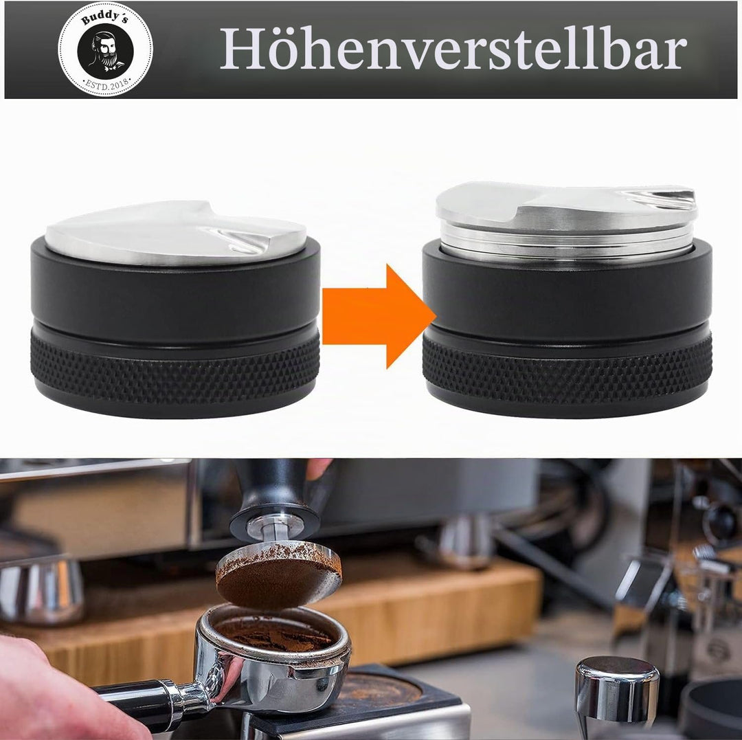 Buddy´s Bar - Barista Edition, Kaffeeverteiler/Leveler, Ø 58 mm Base, H: 3,5 cm, Nivellierwerkzeug f