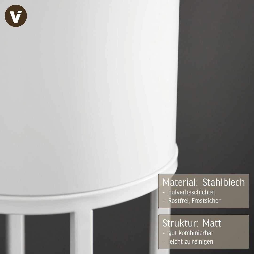 VIVANNO Blumentopf auf Ständer mit Beinen Füssen Gestell Elevate Cross 79 cm, Weiss 79x25x25 cm Cros
