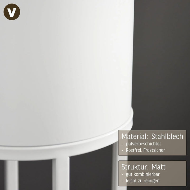VIVANNO Blumentopf auf Ständer mit Beinen Füssen Gestell Elevate Cross 79 cm, Weiss 79x25x25 cm Cros