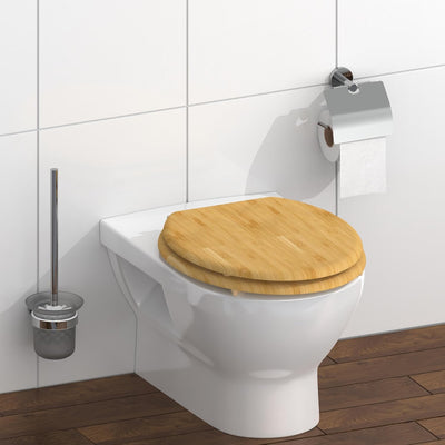 SCHÜTTE WC-Sitz BAMBOO, massiver Bambus Toilettendeckel, nachhaltiger Klodeckel aus Holz, Klositz au