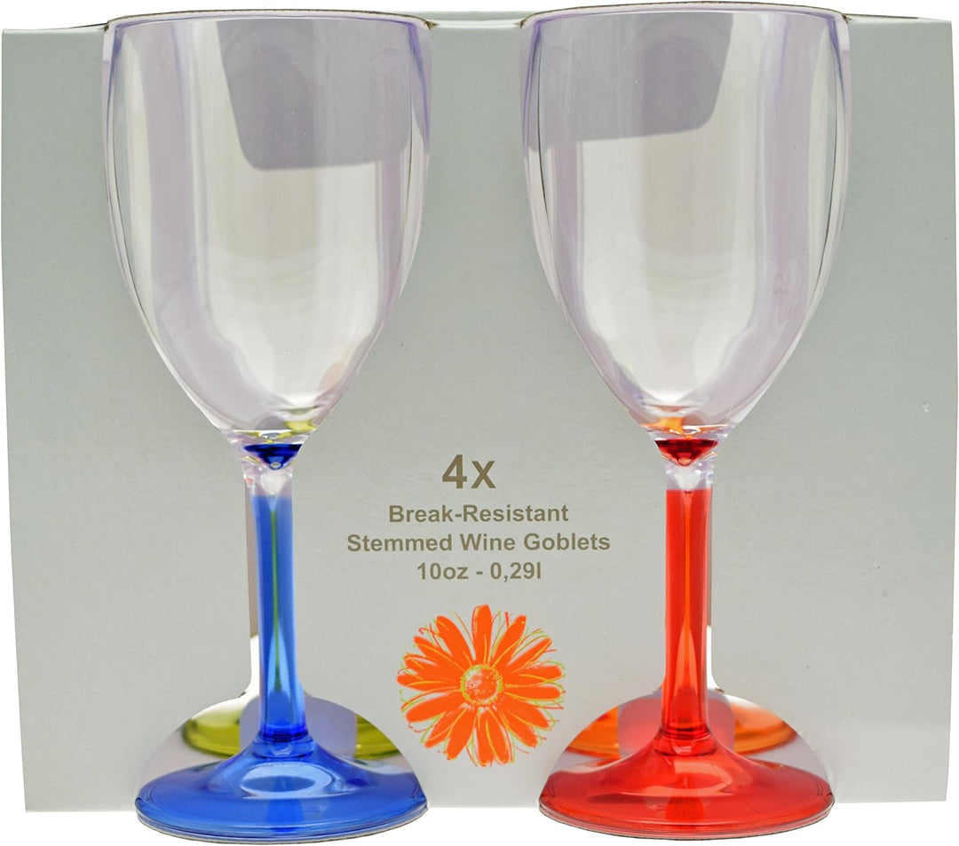 Flamefield Unisex Party Acryl-Weingläser (4 Stück) Sortiert