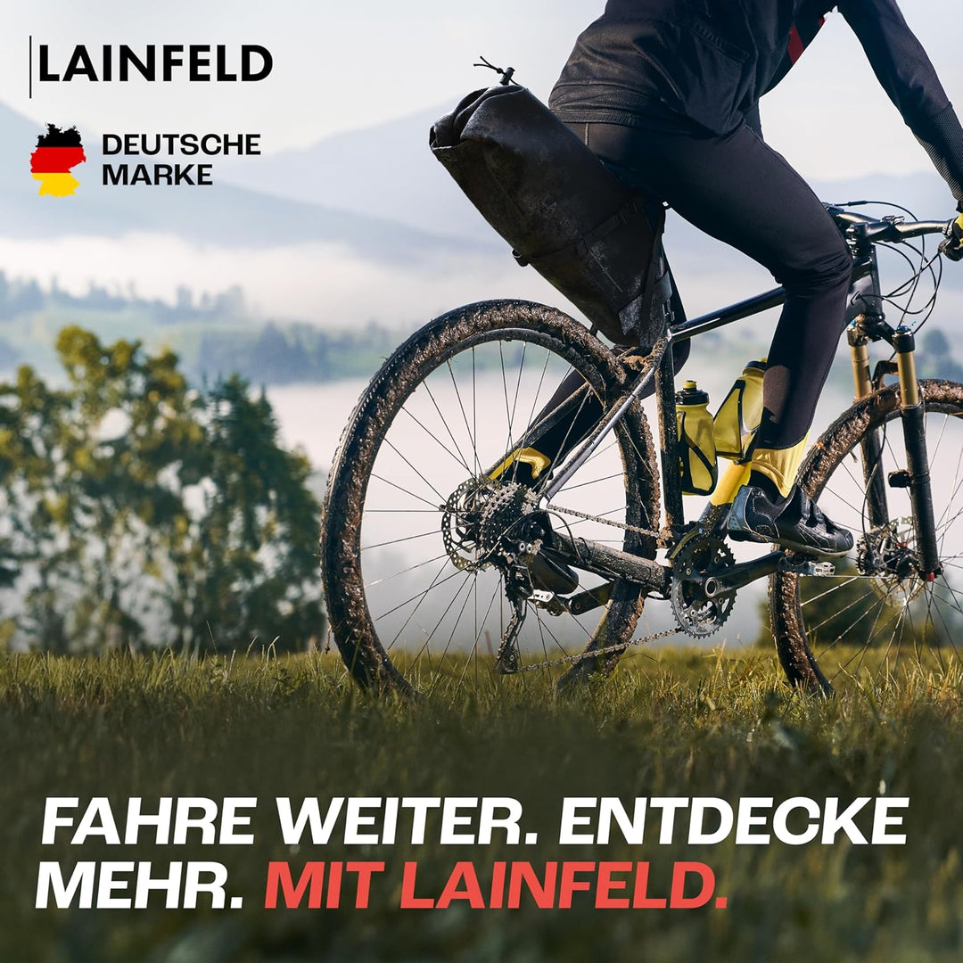Fahrrad Satteltasche [10 Liter] | 100% Wasserdicht | Reflektierender Aufdruck - Bikepacking E-Bike M