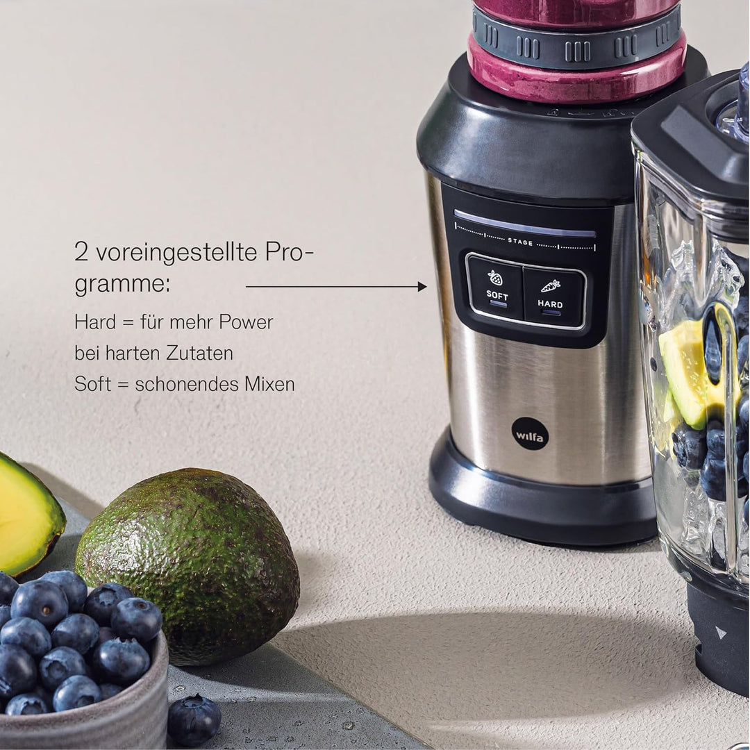 Wilfa Standmixer ACTIVLIFE I Smoothiemaker I BPA-frei I 6-Klingen-Edelstahlmesser I 0,8l Mixbehälter
