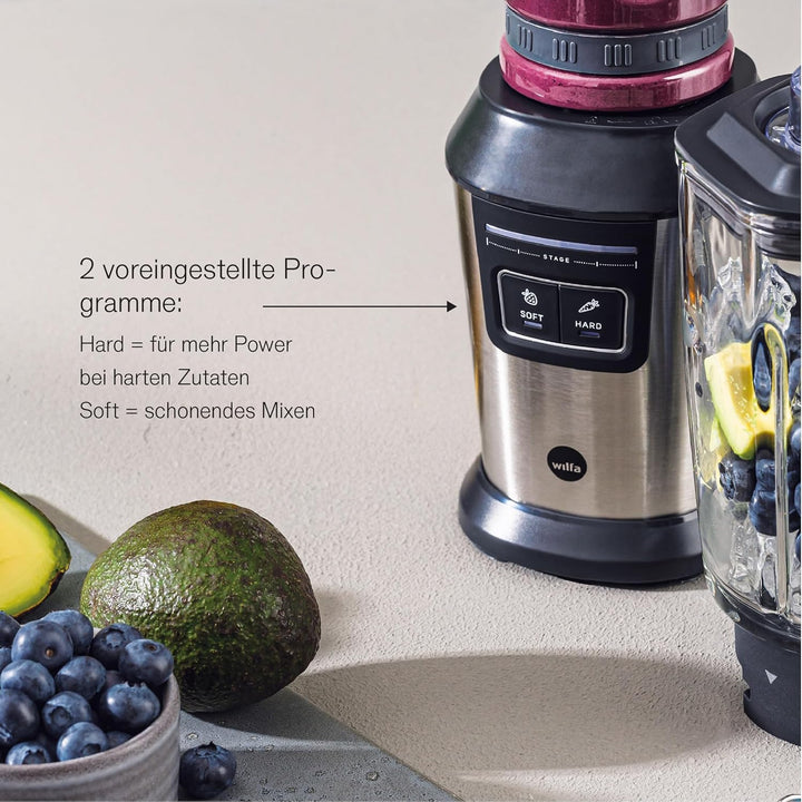 Wilfa Standmixer ACTIVLIFE I Smoothiemaker I BPA-frei I 6-Klingen-Edelstahlmesser I 0,8l Mixbehälter