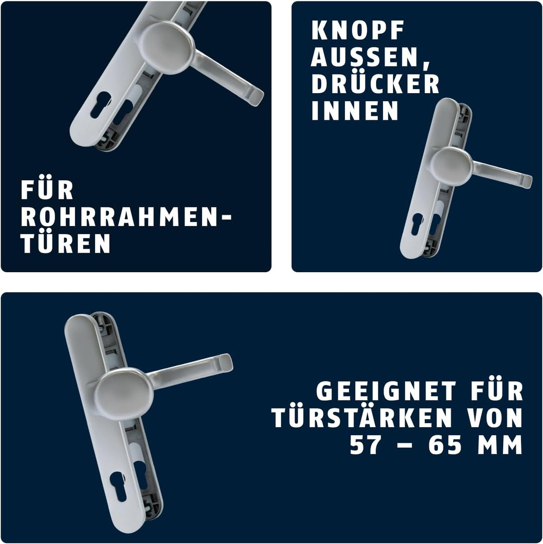 ABUS Türbeschlag SRG92N - für Haustüren - mit Türklinke innen und Türknauf aussen - für Türen mit sc
