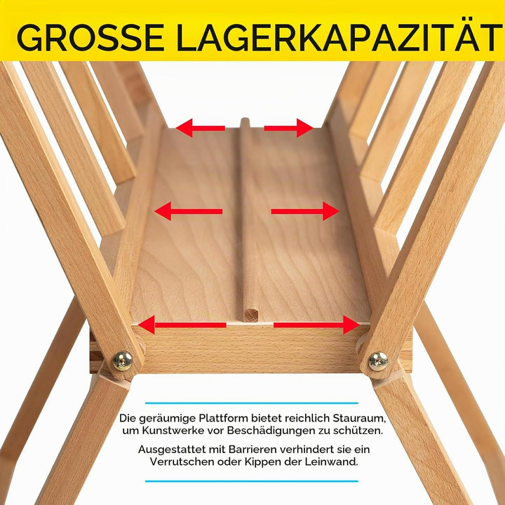 MEEDEN Faltbarer grosser Druckständer - Holz Kunstaufbewahrungsständer - Künstler Aufbewahrungs- und