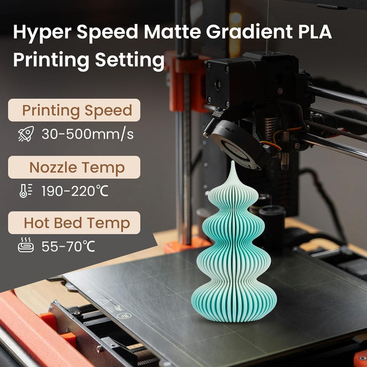 ERYONE Matte PLA 3D Drucker Filament 1.75mm, Matte Gradient Rainbow PLA, Massgenauigkeit +/- 0.03 mm