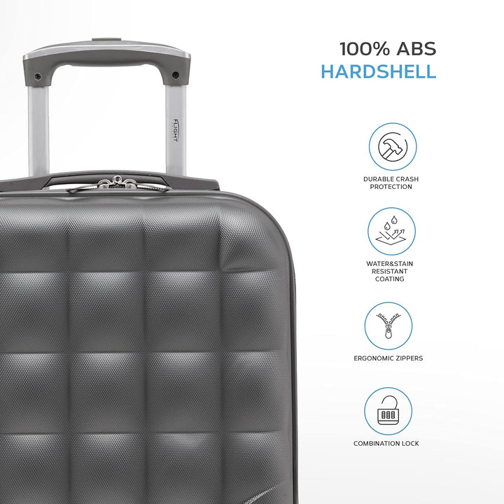 Flight Knight Bubble Suitcase - Ryanair easyJet Jet2 Approved - 8 Wheel Carry Cabin Hardcase 45x36x2