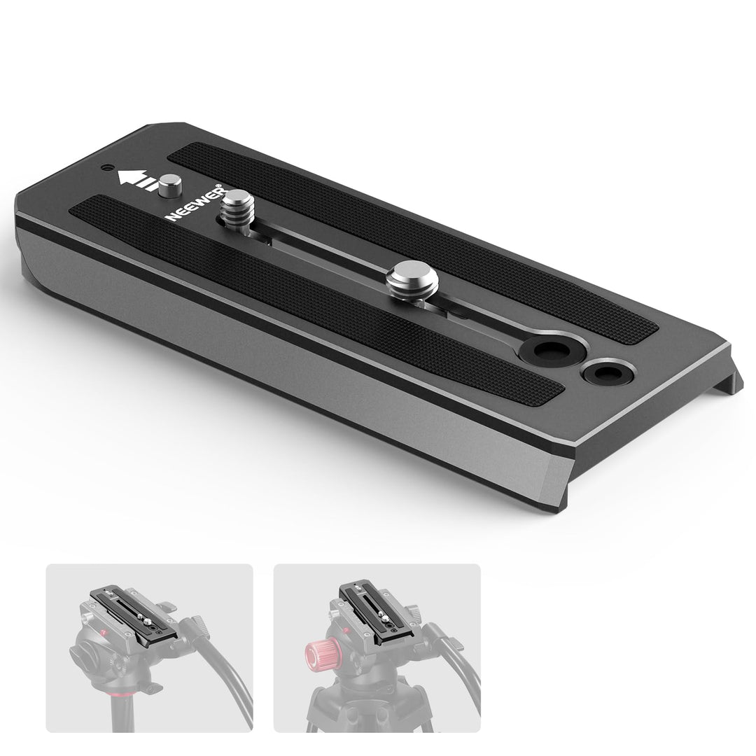 NEEWER 501PL Schnellwechselplatte kompatibel mit MVH500AH MVH502AH, Kameramontageplatte mit 1/4" 3/8