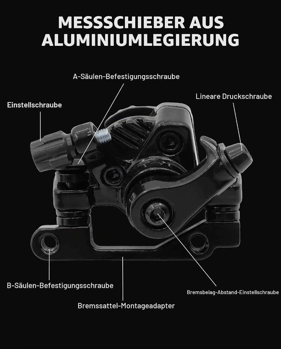 Bremssattel für Scheibenbremsen, kompatibel mit Kukirin G2 Max / G2 Pro Elektro-Scooter, die mechani