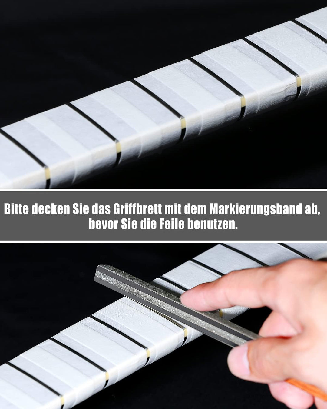 Baroque Bund Feile Gitarre, Bundfeile für Gitarre Diamant, Gitarren Fret File, 4. Generation Feile z