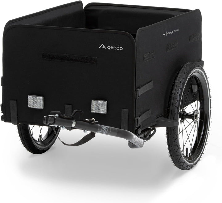 qeedo Cargo Trailer Fahrradanhänger Lastenanhänger, Fahrrad Transportanhänger, klappbar Schwarz, Sch