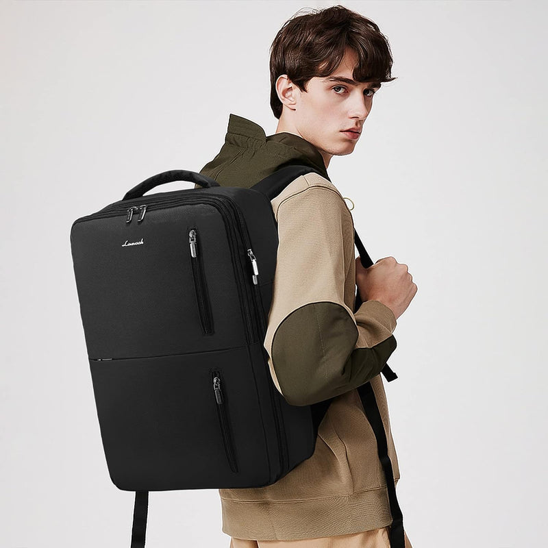 LOVEVOOK Handgepäck Rucksack Flugzeug, Rucksack Herren Damen mit Schuhfach, Erweiterbarer Business R