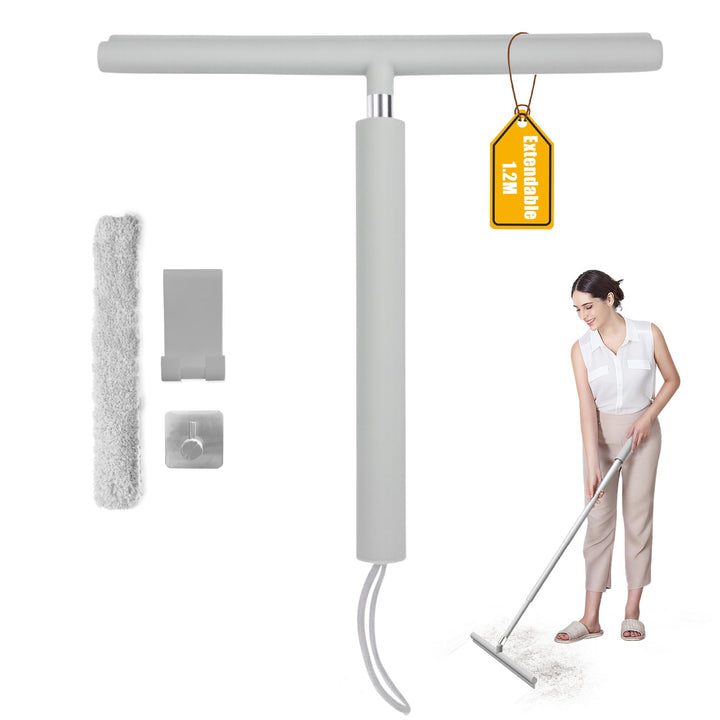 Duschabzieher Einstellbar 30-120cm,Duschabzieher Set mit Halterung, Ohne Bohren Abzieher, Abzieher f