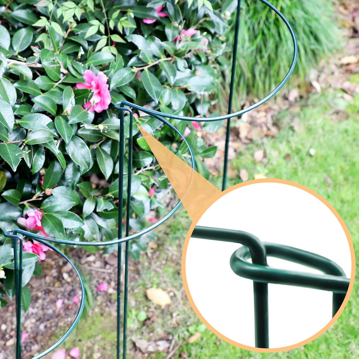 SYITCUN 10 Stück 60cm Hoch Strauchstütze 25cm Halbrund Anthrazit Staudenhalter Blumenhalter Rankenge