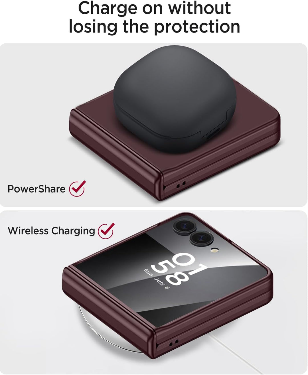 Miimall Kompatibel mit Samsung Galaxy Z Flip 7 Hülle mit Scharnierschutz Magnetischer [Externer Bild