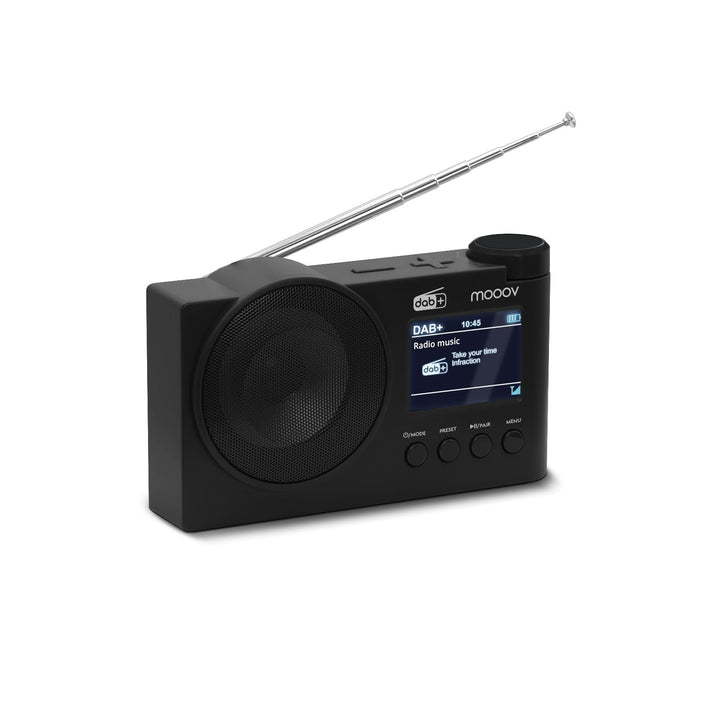 MOOOV 477254 Tragbares Digitalradio Dab/Dab Plus/FM, Bluetooth und USB – Weckerfunktion, Farbdisplay