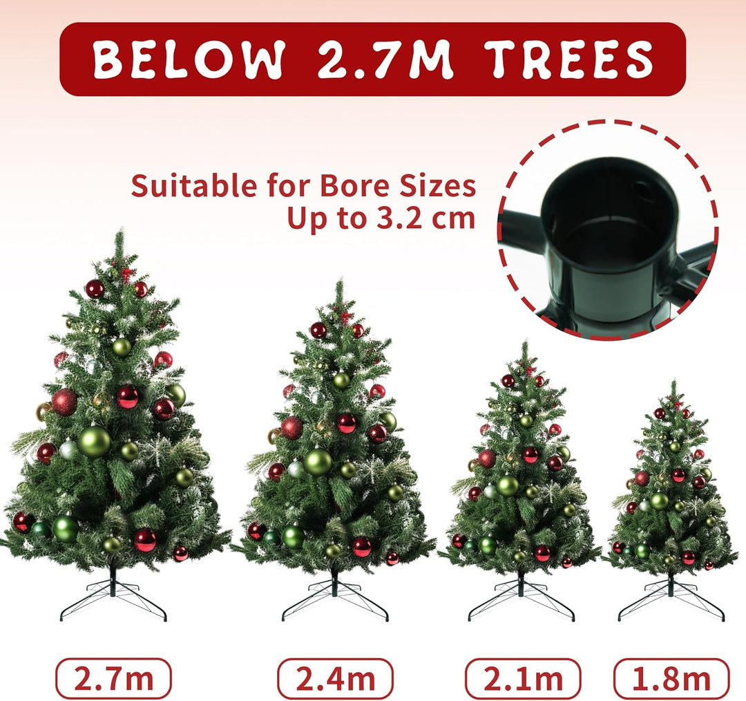 70cm Metall Weihnachtsbaum Ständer mit 3,2cm Bohrung für 120/150/180/250/270cm Weihnachtsbäume,Weihn