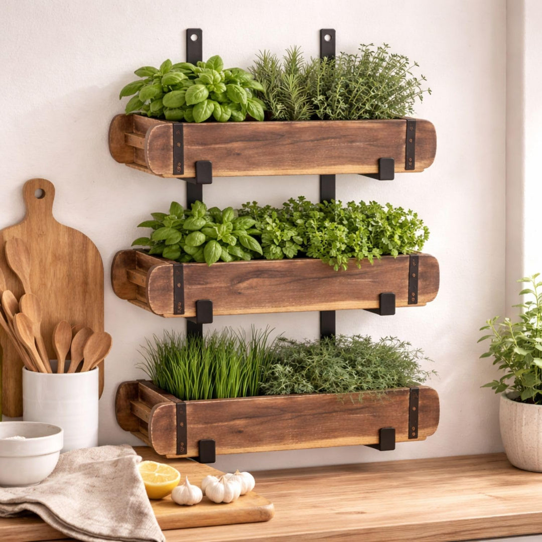 Industrial Ziegelform-Wandregal Merita edel aus Holz in Schwarz 65 cm