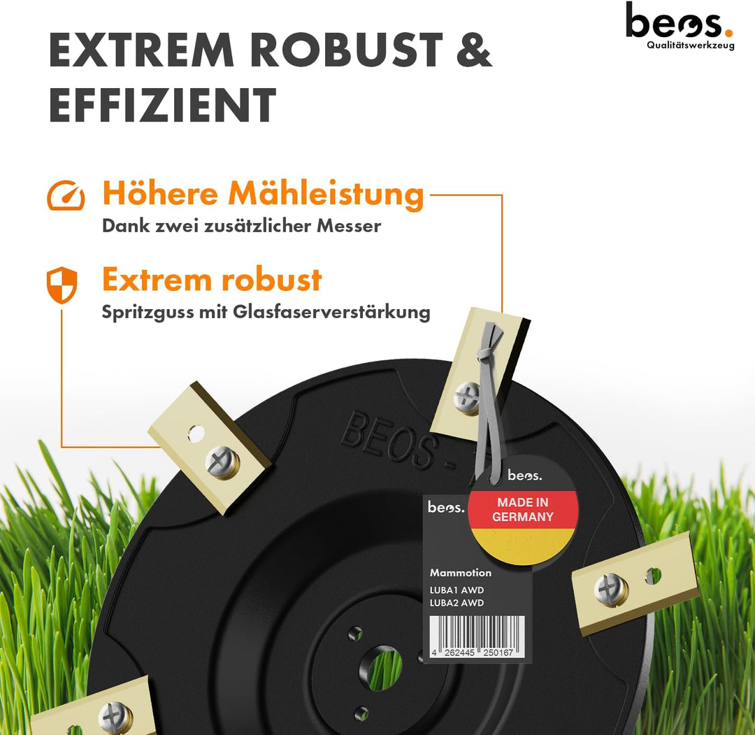 BEOS [Made in Germany] 6er Messerscheibe kompatibel mit Mammotion LUBA1 AWD und LUBA2 AWD (bis BJ 20