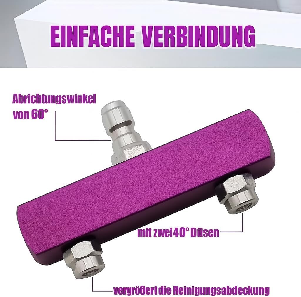 M&amp;M Smartek 2-in-1 Doppeldüse 40° mit 1/4 Zoll Schnellanschluss | Edelstahldüse mit Schutzkappe und